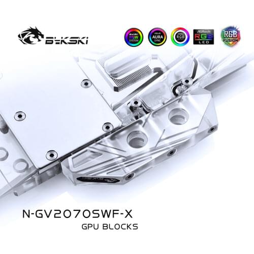 BYKSKI Water Block use for GIGABYTE GeForce RTX 2070super Windforce OC 8G Support A-RGB/RGB LED Light Radiator Block Copper