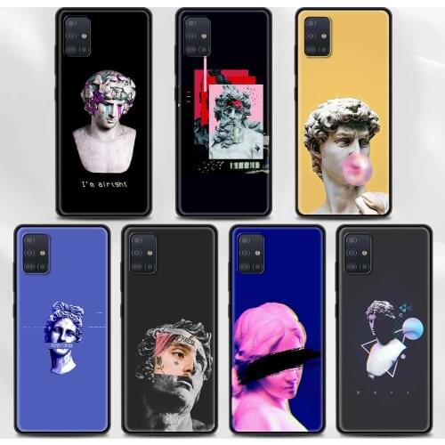 Michelangelo Art Statue Aesthetic Case For Samsung A71 A52 A51 A91 A72 A41 A42 A31 A32 A21s A21 A12 A11 A02 A02s A01 Black Shell