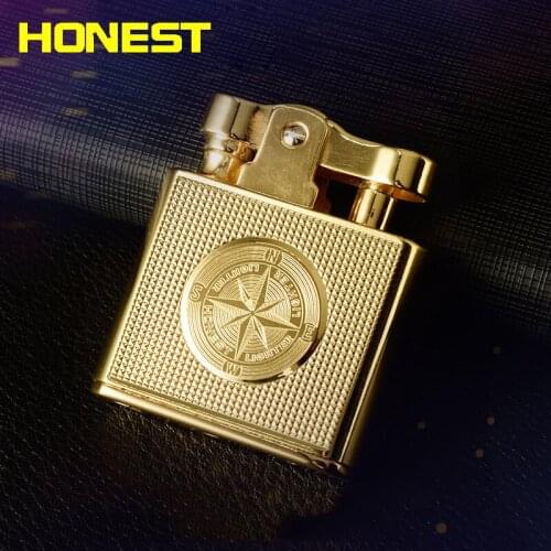 Honest Retro Nostalgic Pure Copper Gasoline Oil Lighter Metal Personality Classic Mens Gift Box Smoking Accessories