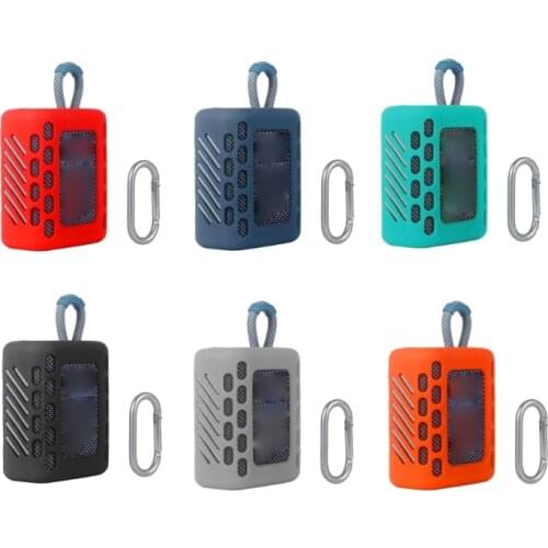 Colorful Dust-proof Silicone Protective Skin Case Cover Shell with Carabiner for -JBL GO 3 Go3 Bluetooth Speaker Accessories