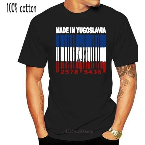 Made In Yugoslavia Croats Serbs Serbia Macedonia Barcode Flag Black T-Shirt Yg1 43Rd 30Th 40Th 50Th Birthday Tee Shirt