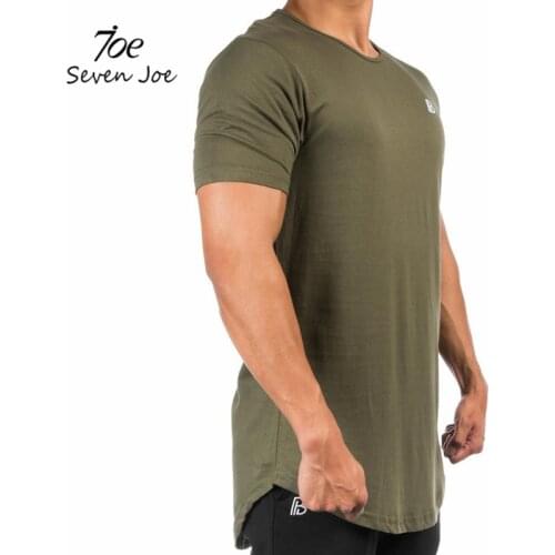 Seven Joe Mens summer fitness Bodybuilding cotton t-shirt gyms workout Short sleeve shirts male Fashion solid blank tees tops