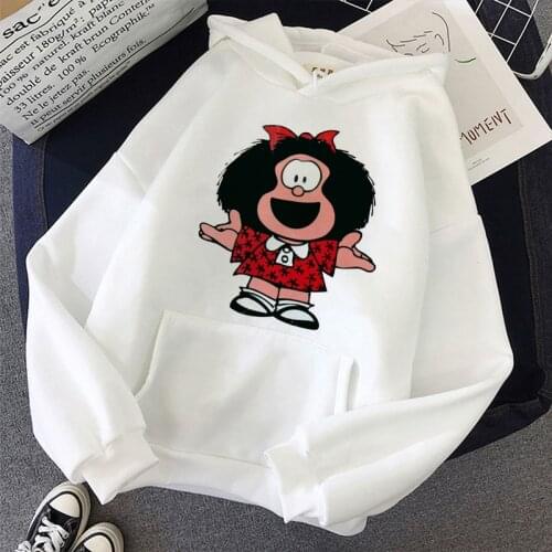 Cartoon Little Girl Print Hoodie Vintage Clothes Sudadera Streetwear Hoodies Women 2021 New Autumn Korean Fashion Y2k Sweatshirt