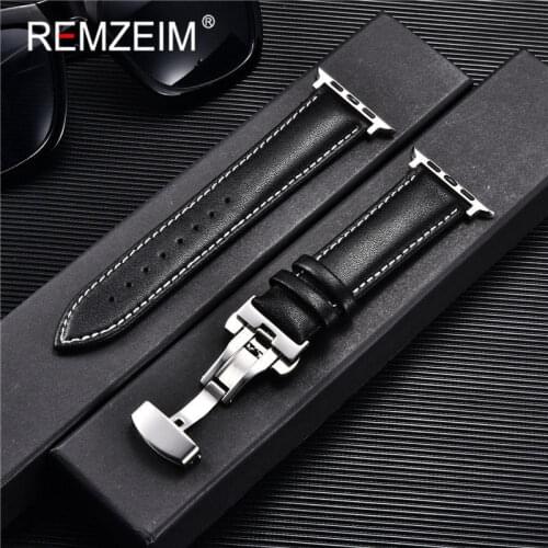 Leather Strap For Apple Watch 6 5 SE Band 44mm Iwatch Series 4 3 2 1 Smart Accessories 42mm 38mm Bracelet Replacement 40mm