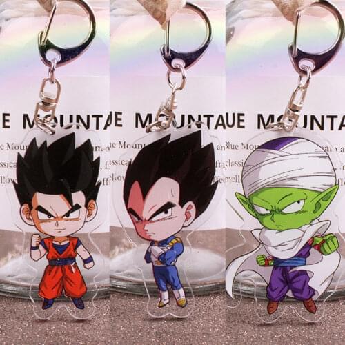 Dragon Ball Creative Pendant Cartoon Goku Bulma Vegeta Frieza Acrylic Keychain Cartoon Anime Model Toy