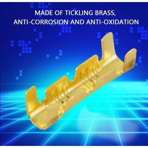 100Pcs Brass Crimp Terminals Quick Connect Wiring Terminals Brass Crimp Terminals 0.5-1.5mm Square Quick Connect Wiring Terminal