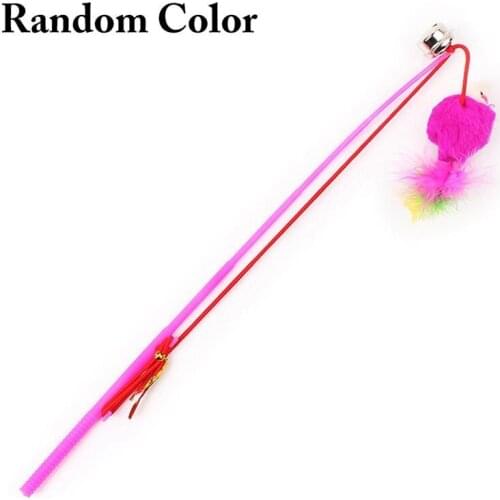 Legendog 1pc Mouse Decor Cat Wand Toy Funny Cat Feather Teaser Kitten Teaser Toy With Bell Pet Supplies Random Color