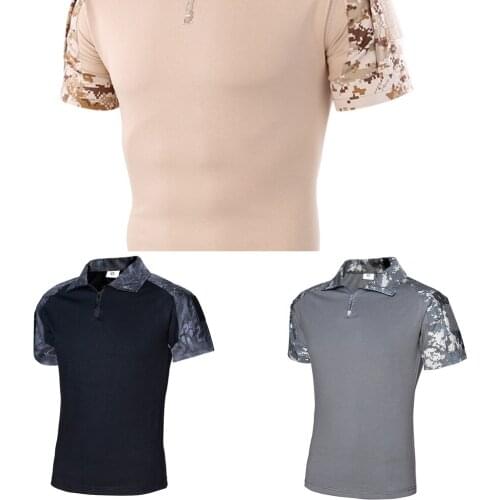 Mens Outdoor Tactical Military Camouflage T-shirt Breathable US Army Combat T Shirt Quick Dry Camo Hunting Camping Hiking Tees