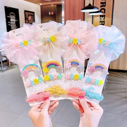 2021 New Childrens Hair Pins Sweet Cute Hair Clips For Girls Baby Girls Cloud Four-Piece Set Hair Accessories Baby Accessories