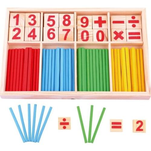 New Toddler Educational Montessori Toys Math Toy Wooden Sticks Learning Numbers Counting Calculate Interesting Toys For Children
