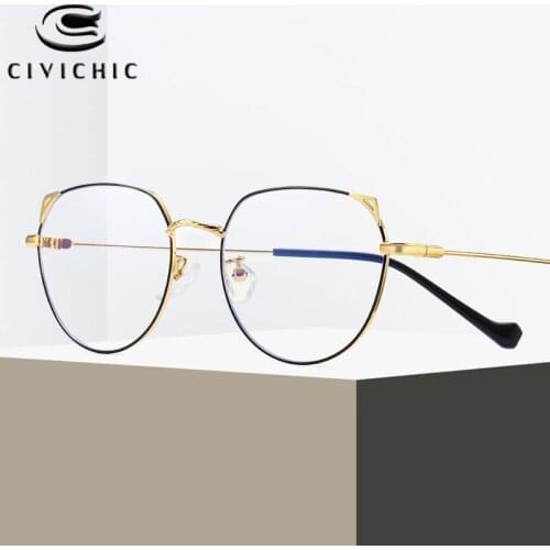 Chic Anti Blue Light Glasses Men Computer Glasses Women Optical Alloy Frame Retro Cat Eye UV Oculos De Grau Gaming Goggles COG19