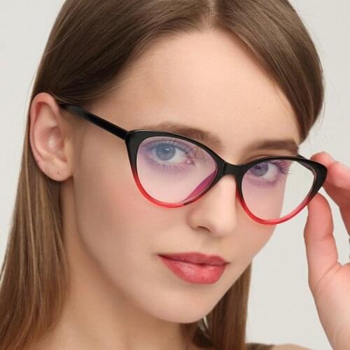 2021 Vintage Cat Eye Women Eyeglasses Computer Optical Myopia Transparent Eye Glasses Frames Plastic Men Eyewear Oculos