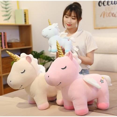 33/45/58cm Lovely Unicorn Plush Stuffed Dolls Kawaii Animal Unicornio Plush Toys for Child Baby Appease Sleep Pillow Gift