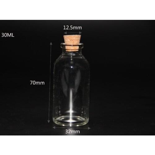 10pcs 32*70mm Empty Glass Bottles With Cork DIY Clear Transparent Glass Jars Containers Vials Food Bottle Wedding Holiday Decor