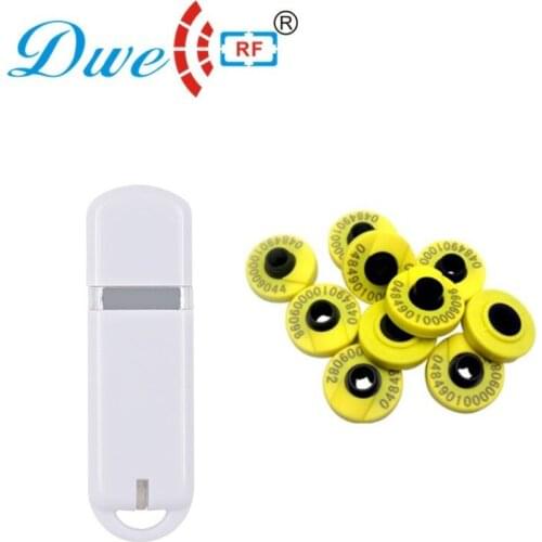 Free shipping animal reader usb rfid 134.2khz fdx-b with 10 EM4305 ear tags free