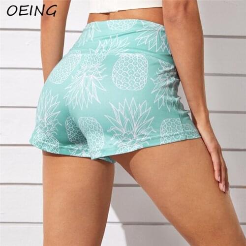 Fitness Women Biker Shorts Workout Yoga Clothing Seamless Print High Waist Jogging Pants