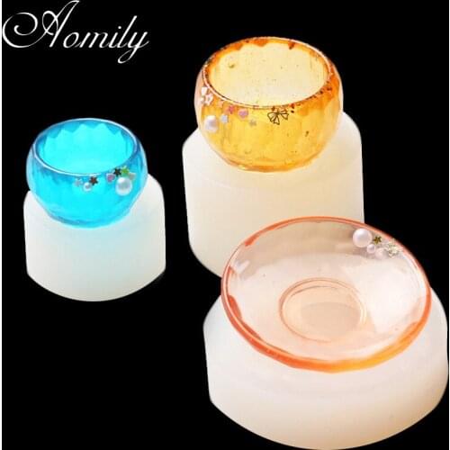 Aomily DIY Silicone Bowl Plate Mold Fondant Cake Chocolate Mould Handmade Container Crystal Drop UV Resin Soap Molds Baking Tool