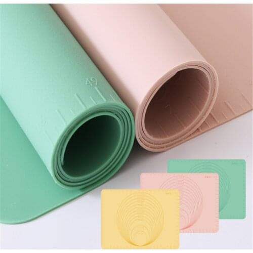 Silicone Mat 40*60cm Silicone Dough Mat 1.5cm Thick Baking Mat Cake Non-stick Rolling Dough Mat Food Grade Pastry Mat with Scale