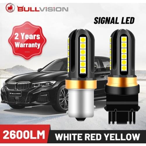 Bullvision P21W PY21W P21/5W Led Running Lights For Cars W21/5W 1156 Diode Lamp For Auto 12V 24V H11 7443 1157 7440 Fog Bulb