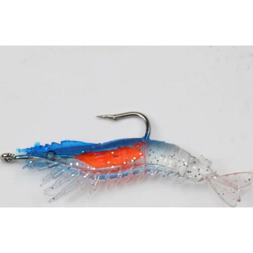 Luminous Soft Shrimp Simulation Fishing Lure Shrimp Prawn Bait Artificial Trout Bait Fishy Smell Single Hook Tackle Jig