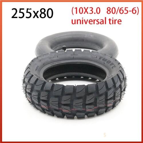 255x80 Tire Inner and Outer Tyre for Electric Scooter Zero 10x Dualtron KuGoo M4 Upgrade 10 Inch 10x3.0 80/65-6 Off Road Tire