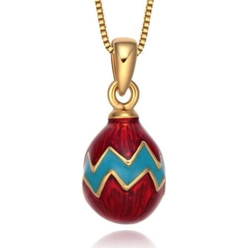 YAFFIL Jewelry Necklace Pendant 2019 New Enamel Pendant Vintage Egg Charm Necklaces High Quality Gold Chain Simple Womens J