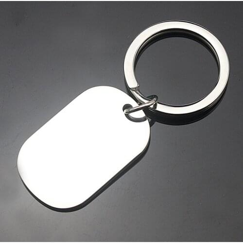 Factory Custom Logo Blank Dog Tag Stainless Steel Gifts Key Chain NOT INCLUDING LASER ENGRAVE COST