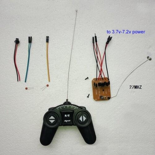 1Set RC High Power Toy Car Transmitter+ Receiver 3.7V 6V 7.2V DIY RC Off-road Truck Model Circuit Board 27MHz Remote Controller