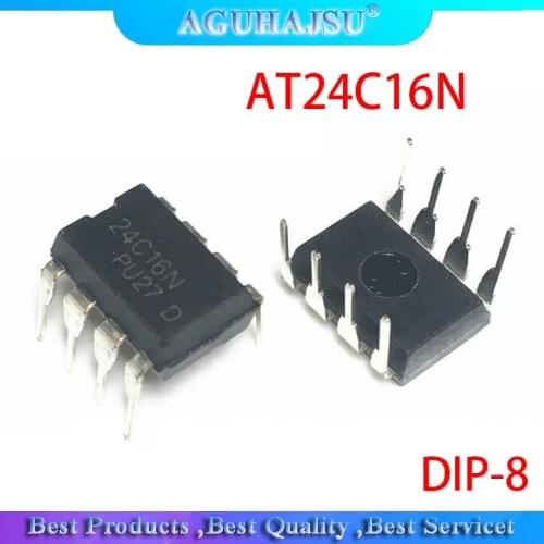 10PCS AT24C16N 24C16N 24C16 AT24N16 DIP-8 EEPROM (2048x8) 16K 1.8-5.5 new original