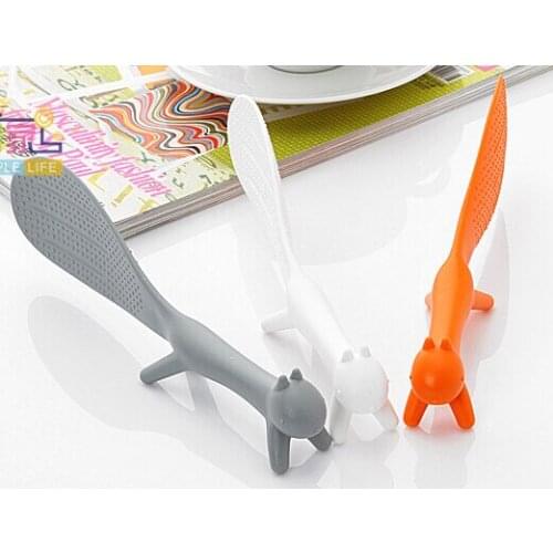 10 pc/lot Squirrels non-stick spoon plastic sticking creative fashion cute children Rice spoon