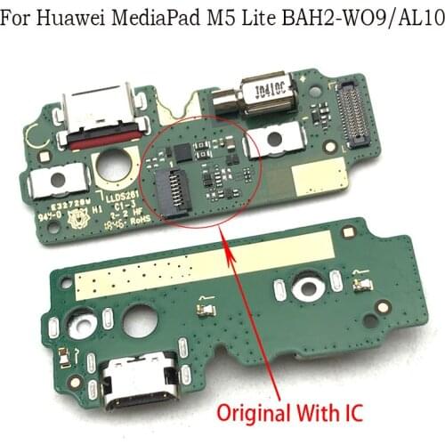 10Pcs/Lot,USB Charge Port Jack Dock Connector Charging Board Flex Cable For Huawei Mediapad M5 lite BAH2-W09/AL10