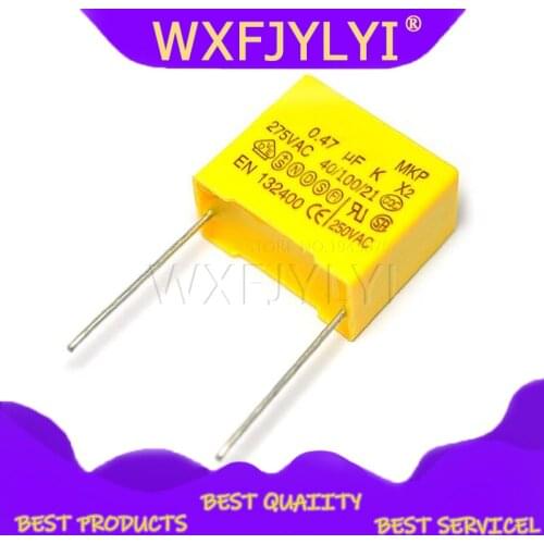 10pcs X2 Safety capacitor 15mm 275VAC 275V 0.022UF 0.047UF 0.1UF 0.15UF 0.22UF 0.33UF 0.47UF 0.68UF 1UF Polypropylene film