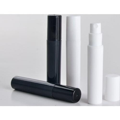 100pcs/lot 2ml 3ml 4ml 5ml mini plastic spray perfume bottle, small promotion sample black perfume atomizer