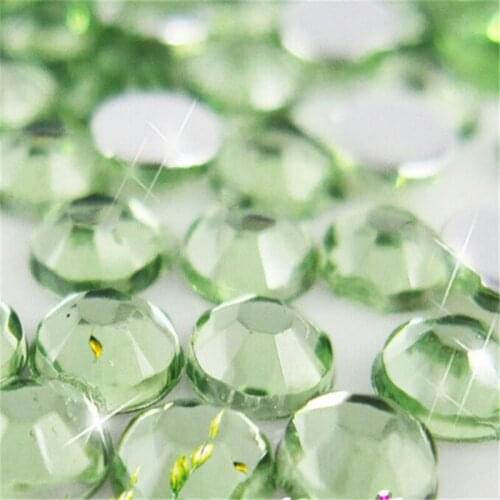 2-12MM DIY Bling Lt Green Color Round Acrylic Rhinestones Flatback Acrylic Stones no Glue for Hand Craft Arts Decoration