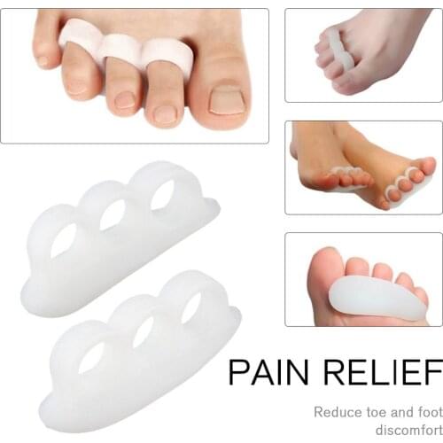 2pcs/set Silicone Finger Toe Protector Toe Separators Stretchers Straightener Bunion Protector Pain Relief Foot Care
