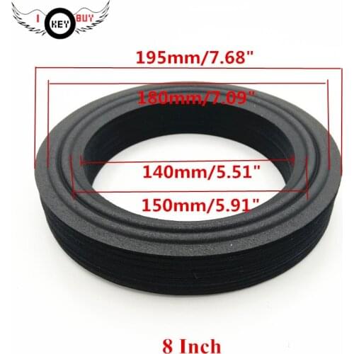 4pcs 8 Inch Rubber Edge Woofer Speaker Repair Accessories Soft Surroundings Black Foam Ring For DIY Speaker 200x180x150x140mm
