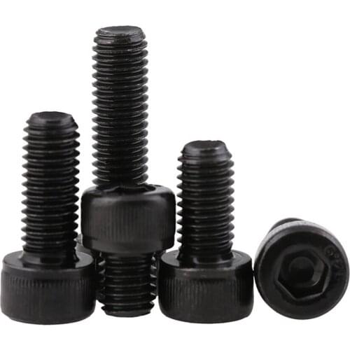 5PCS DIN912 M5 M6 M8 Full Thread Hex Socket Head Cap Screws Bolts Black Length 30-100mm Grade 12.9 High Strength Carbon Steel