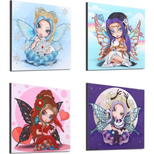 Fairy Diamond Painting Cross Stitch DIY Home Decor Picture Partial Drill Special Shaped Diamond 30 cm 6 Styles Chingaco