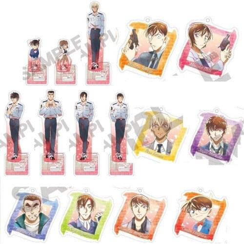 Anime Detective Conan Mouri Ran Furuya Rei Haibara Ai Double plug Acrylic Figure Stand Display Model Plate Keychain Pendant Gift
