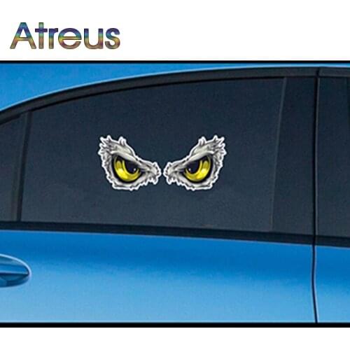 Atreus 2pc Car-Styling 3D Eagle Eyes Auto Stickers For Mercedes Benz W211 CLA GLA Volvo V70 Subaru Forester XV Chevrolet Cruze