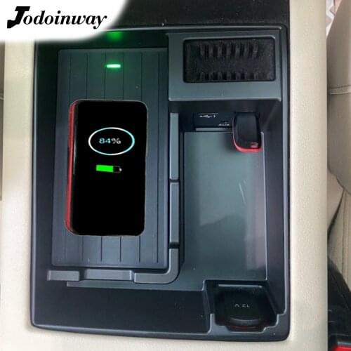 Car QI wireless charger for Audi A6 C7 A7 2016 power charger cordless charging board armrest box fast charge case for iPhone 11