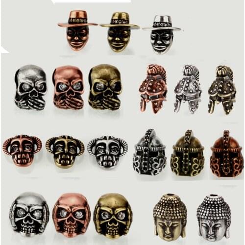 Mask skull beads retro Zirconia Copper space beads for jewelry making diy Bracelet necklace gold jewelry crystal glass wooden