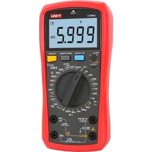 Brand New UNI-T UT890C True RMS AC/DC Frequency Temperature Digital Multimeter With LCD Backlight Handeled Original