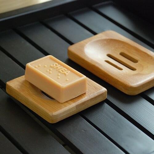 Wooden Natural Bamboo Soap Dish Wooden Soap Tray Holder Storage Soap Rack Plate Box Container for Bath Shower Plate Bathroom L*5