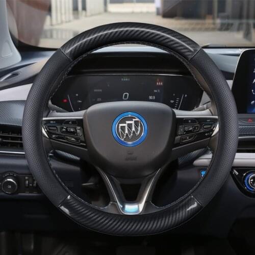 Breathable Car Carbon Fiber Steering Wheel Cover 38cm for Buick All Models Auto Interior Protective Accessories Car styling