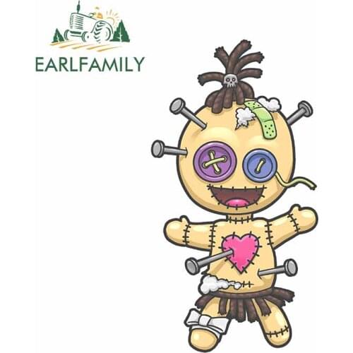 EARLFAMILY 13cm x 7cm for Voodoo Doll Car Stickers Personality VAN Scratch-Proof Decal Refrigerator Cartoon Trunk Vinyl Car Wrap