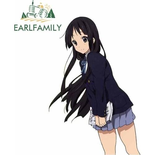 EARLFAMILY 13cm x 8.9cm For K-on Car Stickers Sunscreen Decal Anime Waterproof Car Accessories Creative For JDM SUV RV
