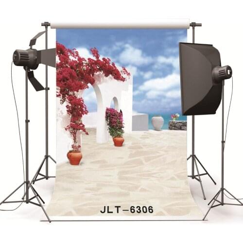 Computer Printed Photography Backgrounds Seaside Greece Building Vinyl Backdrops Photo Studio for Weddings Children Photo Shoots