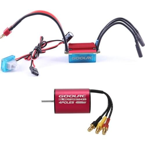 GoolRC S2435 4800KV Sensorless Brushless Motor and 25A Brushless ESC Combo Set for 1/16 1/18 RC Car Truck Parts