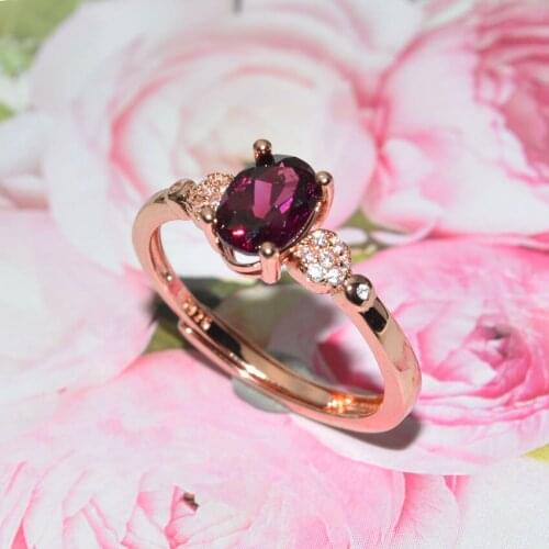 Solitaire Genuine Garnet Ring 925 Sterling Silver Rings for Women Fine Engagement Gemstones Jewelry Gift 10pcs/lot